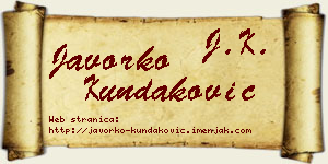 Javorko Kundaković vizit kartica